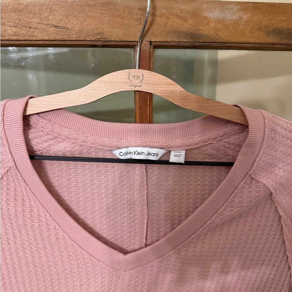 Calvin Klein Jeans Waffle Knit Long Sleeve - Size Small - Picture 2 of 3
